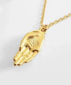 Augusta Jewellery Gold Plated Necklace - Hand of Venus Amulet