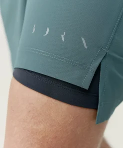 Born Living Yoga Natron Double Layer Short - Grey Green/Road Grey