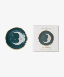 Designworks Ink Celestial Ceramic Trinket Dish - Teal Moon