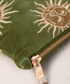Elizabeth Scarlett Velvet Everyday Pouch - Fern Green Sun Goddess