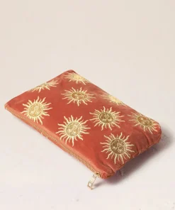 Elizabeth Scarlett Velvet Everyday Pouch - Rust Sun Goddess