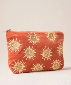 Elizabeth Scarlett Velvet Everyday Pouch - Rust Sun Goddess