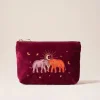 Elizabeth Scarlett Velvet Mini Pouch - Ruby Enchanted Elephant