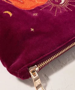 Elizabeth Scarlett Velvet Mini Pouch - Ruby Enchanted Elephant