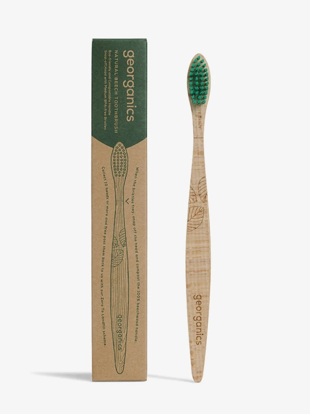 Georganics Natural Beechwood Toothbrush - Medium