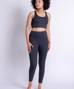 Girlfriend Collective Compressive Rib High-Rise 7/8 Leggings - Black