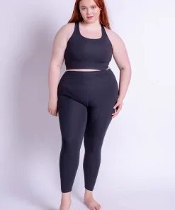 Girlfriend Collective Compressive Rib High-Rise 7/8 Leggings - Black