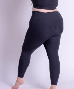 Girlfriend Collective Compressive Rib High-Rise 7/8 Leggings - Black