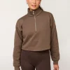 Girlfriend Collective Vega Half Zip Sweatshirt - Mink