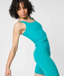 Girlfriend Collective Tommy Square Neck Tank - Peacock