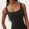 Girlfriend Collective Penny Square Neck Bodysuit - Black