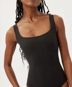 Girlfriend Collective Penny Square Neck Bodysuit - Black