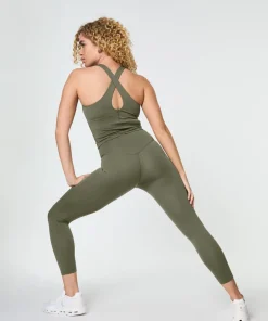 Girlfriend Collective Float High Rise 7/8 Leggings - Cured Green