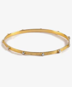 Goddess Charms Crown Chakra Bangle - Pearl