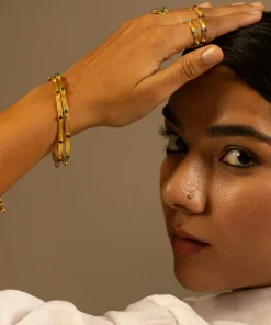 Goddess Charms Heart Chakra Bangle - Green Onyx