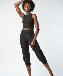 Gossypium Aspire Cropped Harem Pants - Black