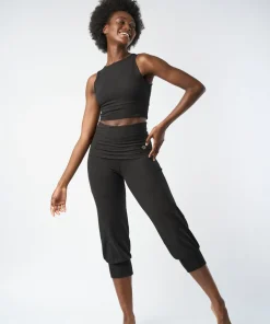 Gossypium Aspire Cropped Harem Pants - Black