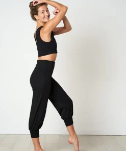 Gossypium Aspire Cropped Harem Pants - Black