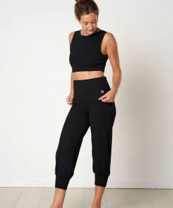 Gossypium Aspire Cropped Harem Pants - Black