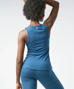 Gossypium Twist Yoga Vest - Sapphire