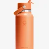 Hydro Flask 946ml (32oz) Wide Mouth Bottle with Flex Straw Cap - Nectar Orange