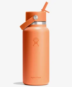 Hydro Flask 946ml (32oz) Wide Mouth Bottle with Flex Straw Cap - Nectar Orange