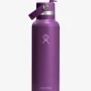 Hydro Flask 621ml (21oz) Standard Mouth Bottle with Flex Straw Cap - Beachplum