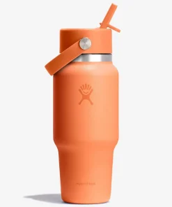 Hydro Flask 710ml (24oz) Wide Mouth Travel Bottle with Flex Straw Cap - Nectar Orange