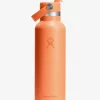 Hydro Flask 621ml (21oz) Standard Mouth Bottle with Flex Straw Cap - Nectar Orange