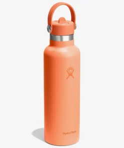 Hydro Flask 621ml (21oz) Standard Mouth Bottle with Flex Straw Cap - Nectar Orange