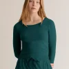 Komodo Darcey Long Sleeved Organic Cotton Top - Teal