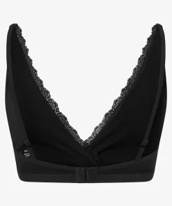 Komodo Margot Organic Cotton Lace-Trim Bra - Black