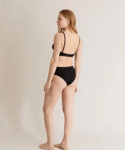 Komodo Paloma Organic Cotton Lace-Trim Briefs - Black