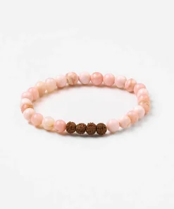 Mala Bead Bracelet - Pink Opal
