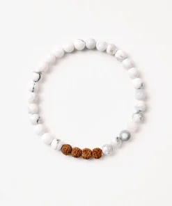 Mala Bead Bracelet - White Howlite