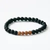 Mala Bead Bracelet - Black Lava