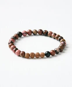 Mala Bead Bracelet - Black Rhodonite