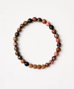 Mala Bead Bracelet - Black Rhodonite