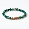 Mala Bead Bracelet - Green Moss Agate