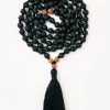 Mala Bead Necklace - Black Lava