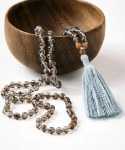 Mala Bead Necklace - Smoky Quartz