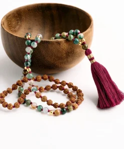Mala Bead Necklace - Indian Agate