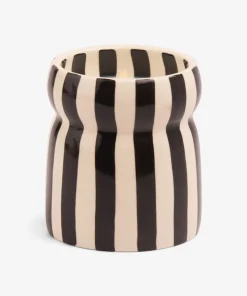 Paddywax Cabana Striped Ceramic Candle - Lava Stone