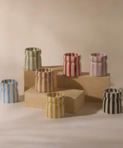Paddywax Cabana Striped Ceramic Candle - Bora Bora