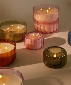 Paddywax Ripple Glass Votive Candle - Secret Garden
