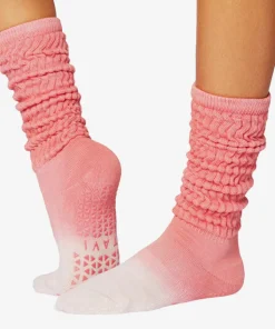 Tavi Noir Stacy Grip Socks - Hot Coral Ombre