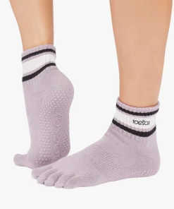 ToeSox Full Melody Grip Socks - Lavender Mist Stripe