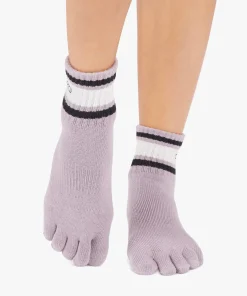 ToeSox Full Melody Grip Socks - Lavender Mist Stripe