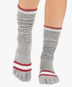 ToeSox Full Slouch Grip Socks - Snowdrift
