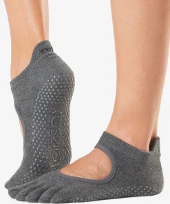 Toesox Full Toe Bellarina Grip Socks - Charcoal Grey